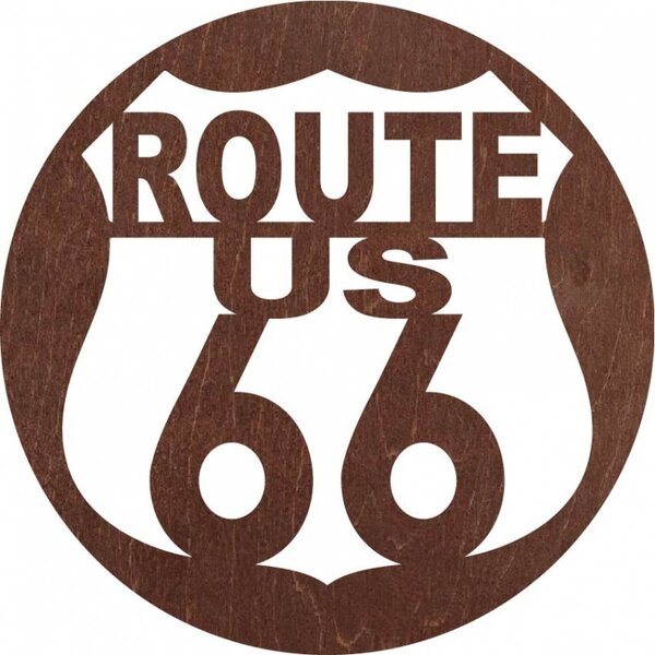 Drevený znak Route 66 – Dekorácia do interiéru | SENTOP PR0411