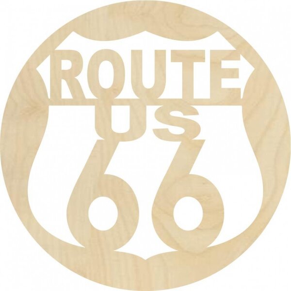 Drevený znak Route 66 – Dekorácia do interiéru | SENTOP PR0411