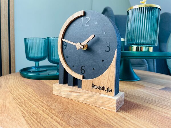Dekorstudio Dekorstudio Drevené stolové hodiny Black Oak