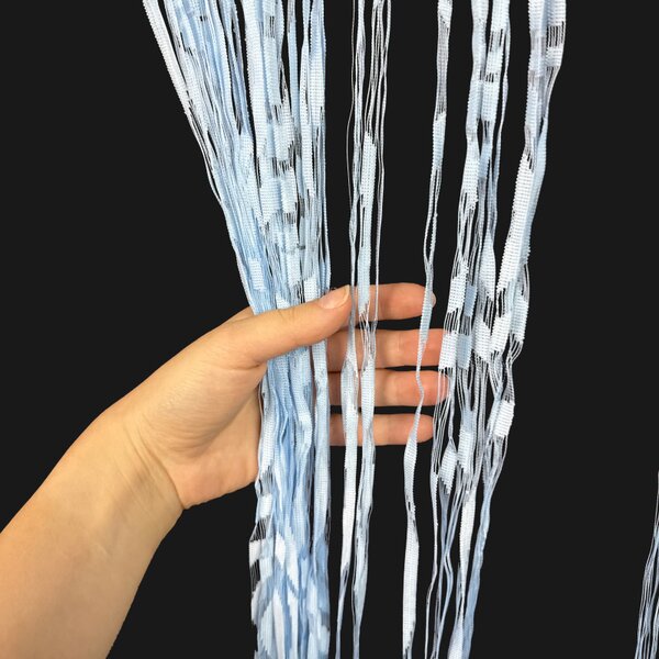 Povrázková záclona Ambiance vzor Breeze modrá 180 × 300 cm