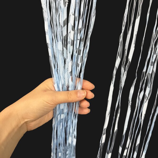 Povrázková záclona Ambiance vzor Breeze modrá 180 × 300 cm