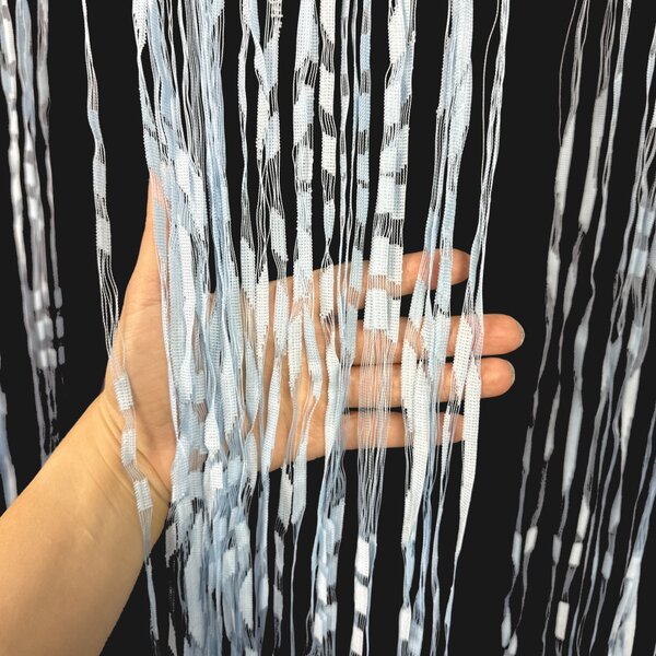 Povrázková záclona Ambiance vzor Breeze modrá 180 × 300 cm