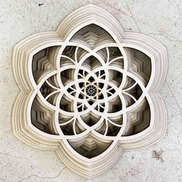 Drevená mandala – vrstvená 3D dekorácia pre harmóniu domova | SENTOP PR0456