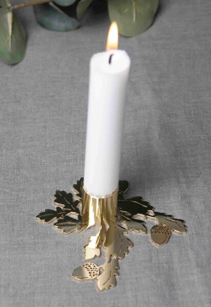 Kovový svietnik Oak Branch Gold