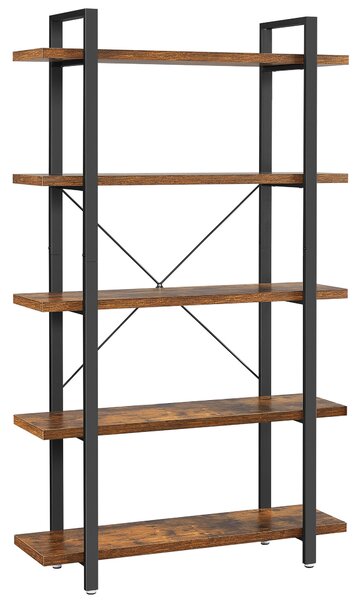 REGÁL, hnedá, čierna, uhlíková oceľ, 105/178/34 cm Boxxx - Online Only drobný nábytok, Online Only