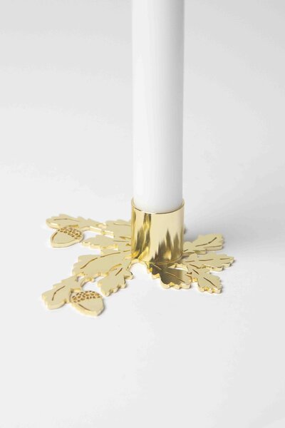 Kovový svietnik Oak Branch Gold