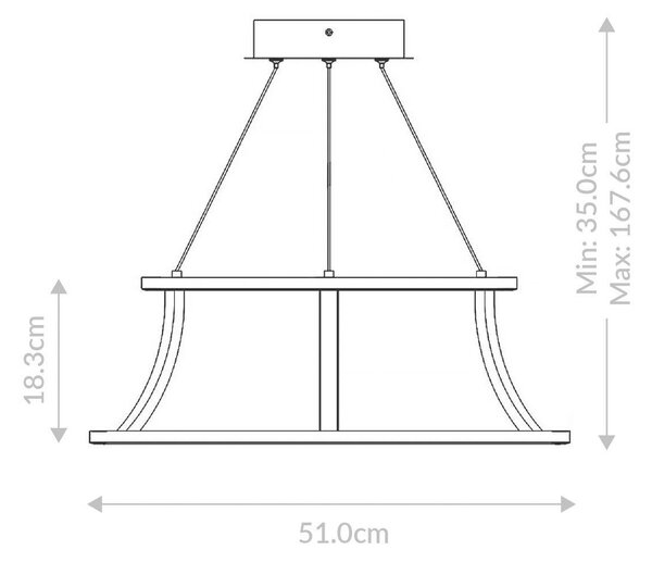 ZÁVESNÉ LED SVIETIDLO, 51/35/35 cm Elstead Lighting - Interiérové svietidlá