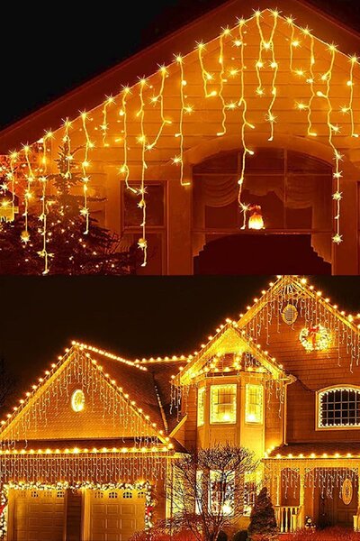 Vianočné svetielka LED záclona FLASH teplá biela 300 LED