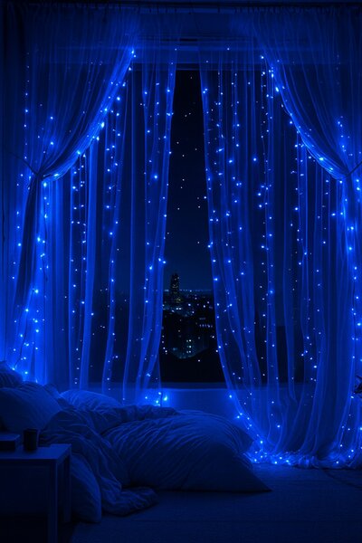 Vianočné svetielka vnútorné modré 100 LED