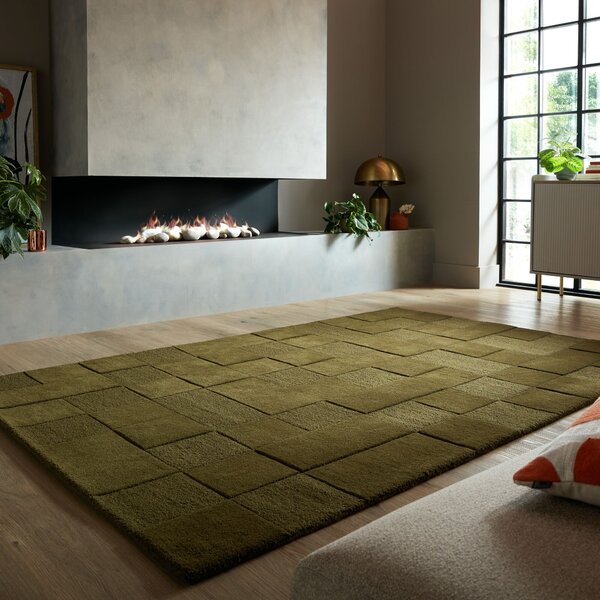 Flair Rugs , Kusový koberec Moderno Checkerboard Green, 120x170, zelená, chodba / predsieň