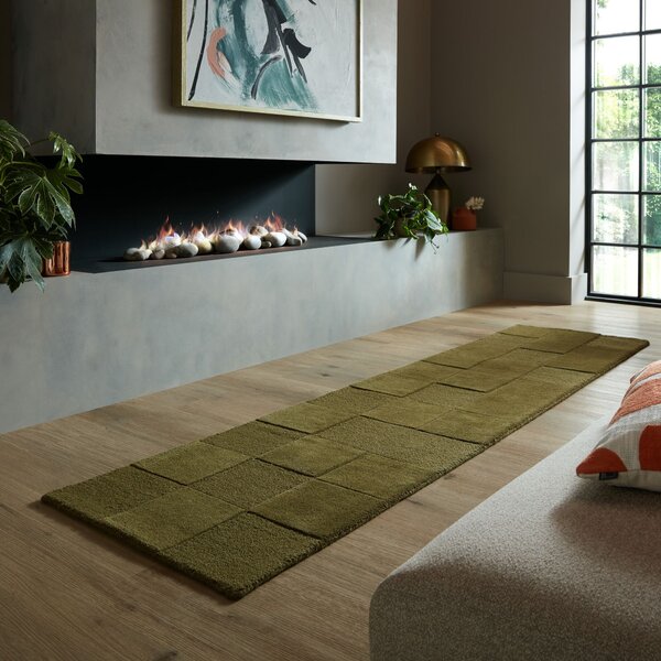 Flair Rugs , Behúň Moderno Checkerboard Green, 60x230, zelená, chodba / predsieň