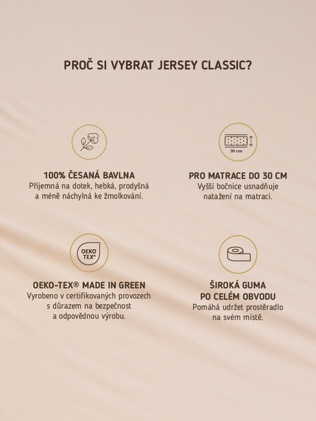 Jersey plachta do postieľky Classic 60 x 120 cm – béžová