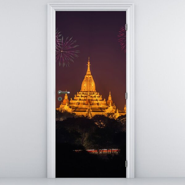 Fototapeta na dvere - Ohňostroj v Ázii (95x205cm)