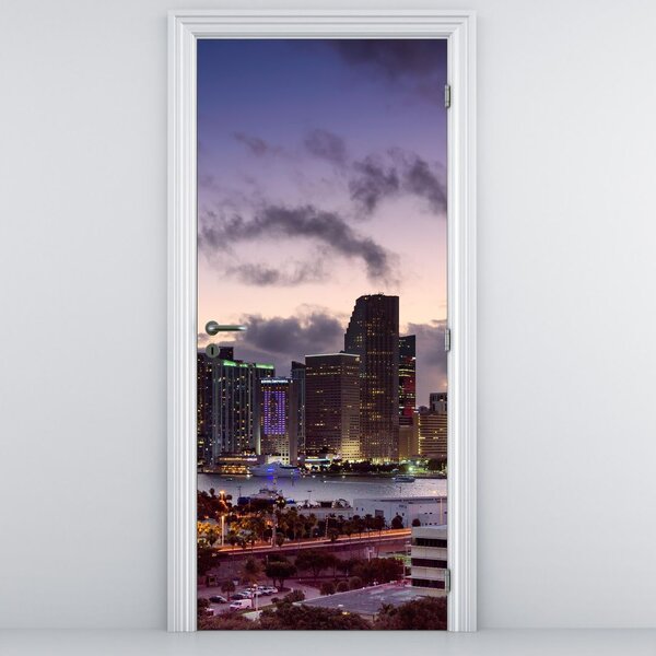 Fototapeta na dvere - Metropola s mrakodrapmi (95x205cm)