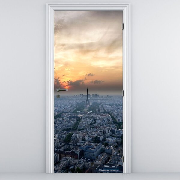 Fototapeta na dvere - Paríž z výšky (95x205cm)
