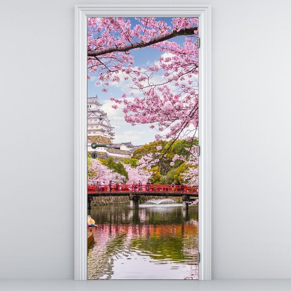 Fototapeta na dvere - Japonské čerešne (95x205cm)