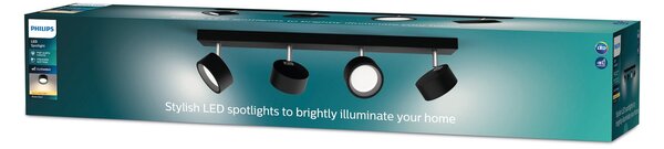 Stropné Lampa Philips, Bracia, Čierna, Obývacia izba, Kov, Moderný