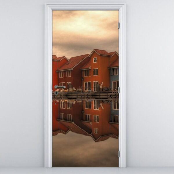 Fototapeta na dvere - Farebné domčeky (95x205cm)