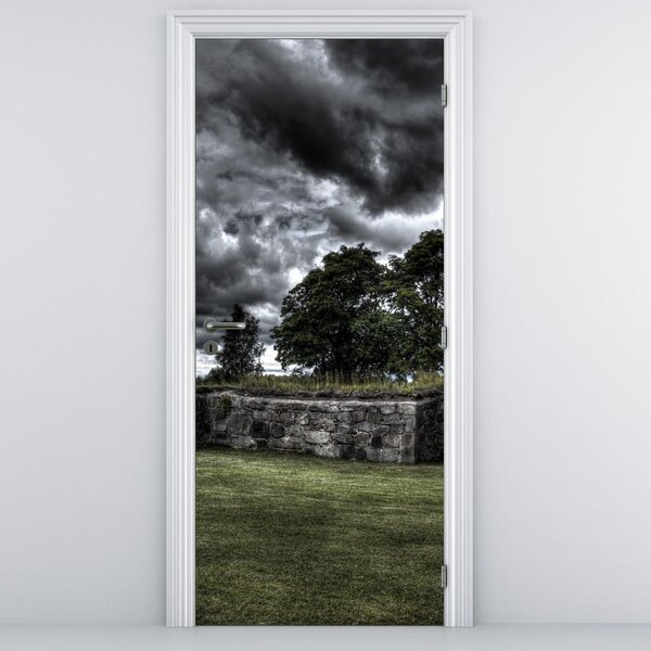 Fototapeta na dvere - Zatiahnutá obloha (95x205cm)