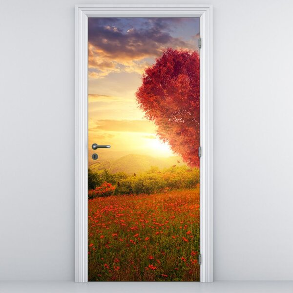 Fototapeta na dvere - Strom v tvare srdca (95x205cm)
