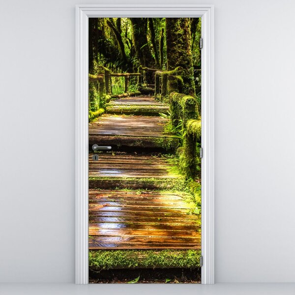 Fototapeta na dvere - Schody v dažďovom pralese (95x205cm)