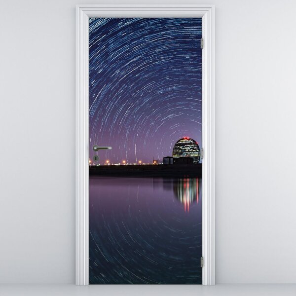 Fototapeta na dvere - Nočná obloha s hviezdami (95x205cm)