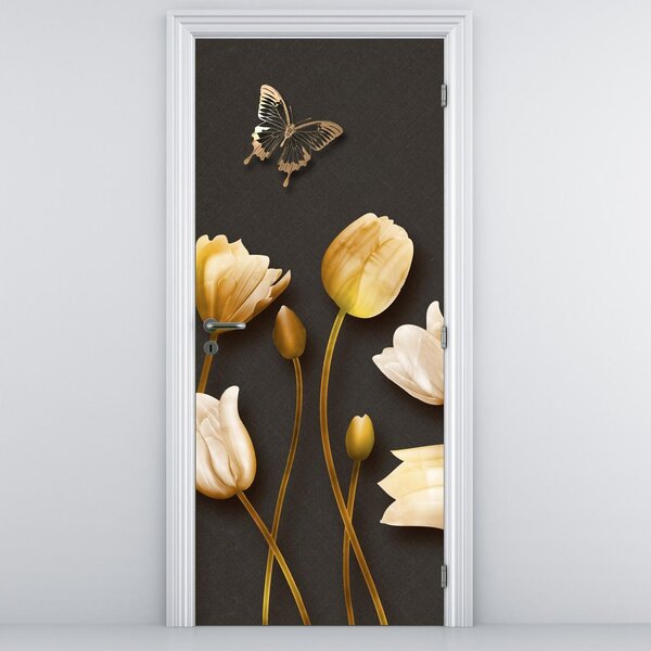Fototapeta na dvere - Tulipány, abstraktné (95x205cm)