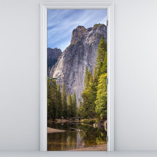 Fototapeta na dvere - Pod Yosemite skalou (95x205cm)