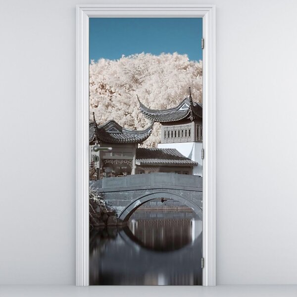 Fototapeta na dvere - Rozkvitnuté stromy v Ázii (95x205cm)