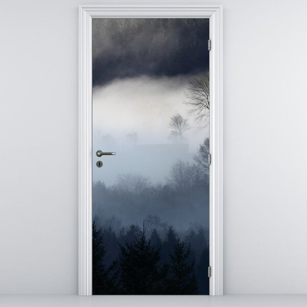Fototapeta na dvere - Hmla nad lesom (95x205cm)
