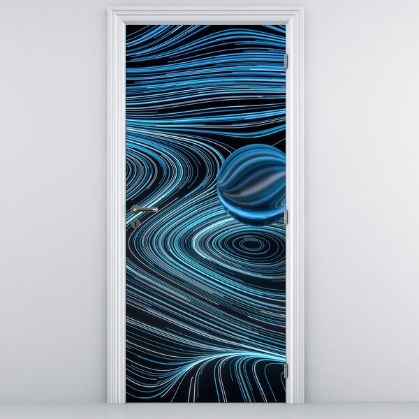 Fototapeta na dvere - Modrá abstrakcia (95x205cm)