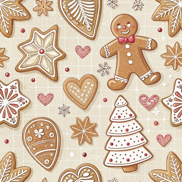 Bavlnené obliečky GINGERBREAD JOY béžové Rozmer obliečky: 70 x 90 cm | 140 x 200 cm