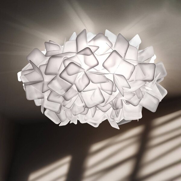 Slamp Clizia – dizajnérske nástenné svetlo, biele, Biela / opálová, Obývacia izba / jedáleň, Plast, Dizajn, Nástenné svetlá