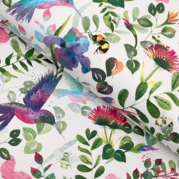 Biante Bavlnená obliečka na vankúš Sandra SA-495 Dúhové kolibríky medzi kvetmi 30 x 50 cm