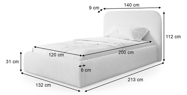 Jednolôžková čalúnená posteľ s úložným priestorom Maten 120x200 - tmavomodrá
