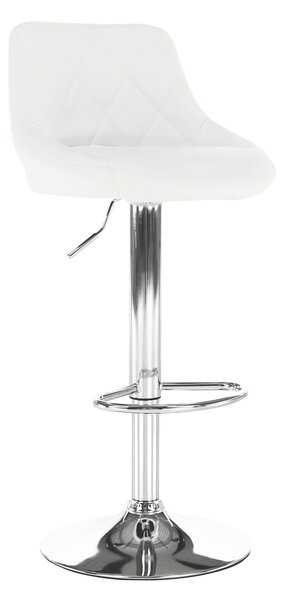 Kondela Barová stolička, biela ekokoža/chrómová, MARID 68093