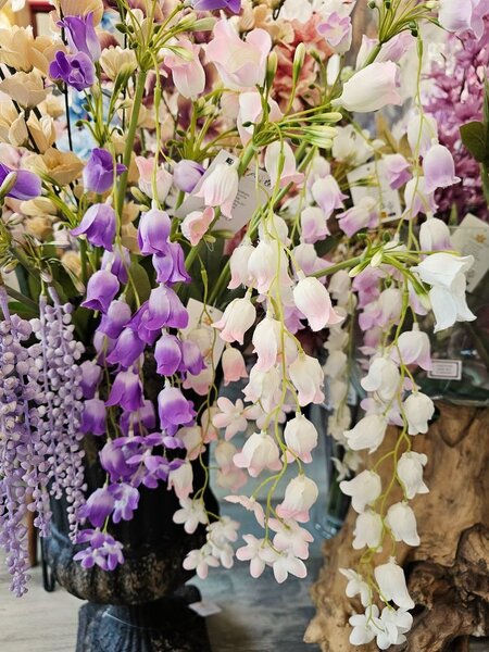 Dekorácia ružová umelá kvetina zvonček Bells Bouquet - 15*6*80 cm - Clayre & Eef
