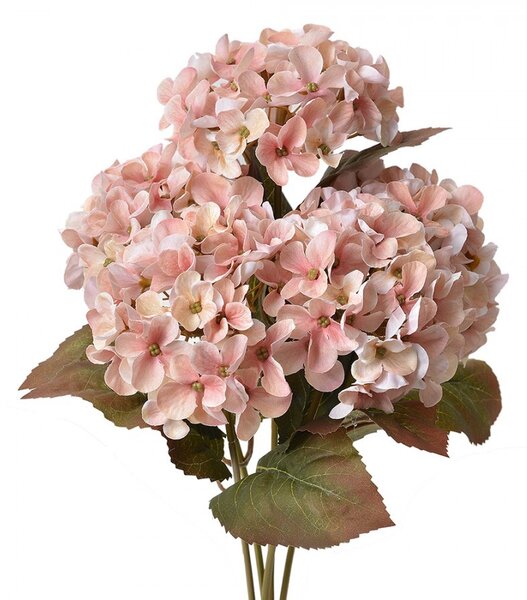 Ružová umelá kvetina hortenzie Hydrangea - 18*16*44 cm - Clayre & Eef