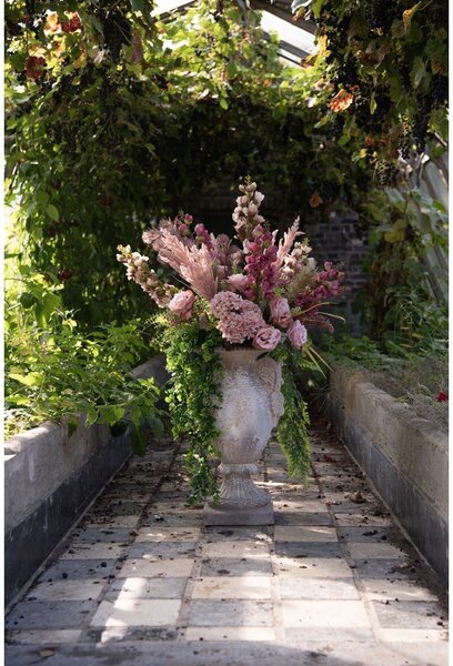 Ružová umelá kvetina hortenzie Hydrangea - 18*16*44 cm - Clayre & Eef