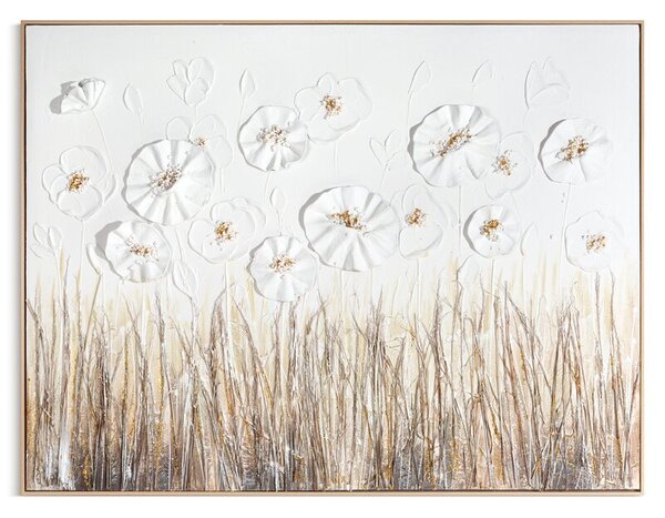 Dekorstudio Ručne maľovaný obraz na plátne s rámom - kvety v poli 92 x 122 cm