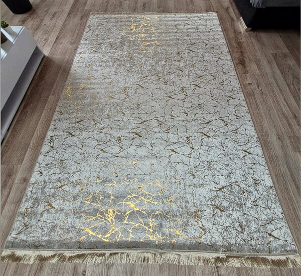 Moderný koberec Parys Creme-Gold – béžovo-zlatý dizajn Rozmer: 50x80 cm