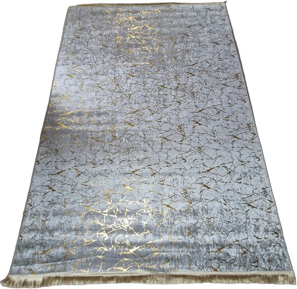 Moderný koberec Parys v sivo-zlatej kombinácii – nízky vlas Rozmer: 50x80 cm