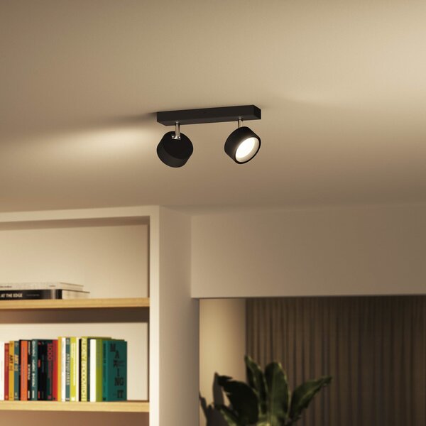 Stropné Lampa Philips, Bracia, Čierna, Obývacia izba, Kov, Moderný