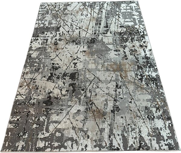 Moderný sivý koberec s abstraktným vzorom Luxess 25019-GRI Rozmer: 60x110 cm