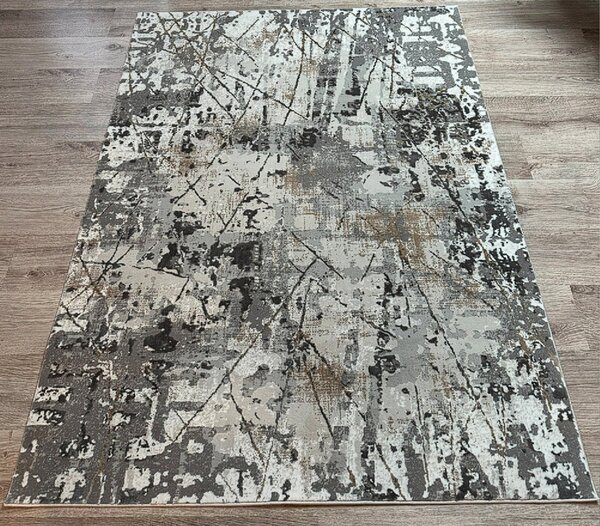 Moderný sivý koberec s abstraktným vzorom Luxess 25019-GRI Rozmer: 60x110 cm