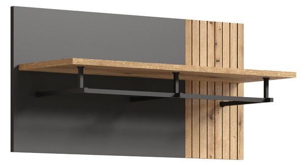 KONDELA Vešiakový panel 80, grafit/dub evoke, ESENA