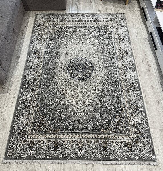Sivý orientálny koberec s vintage vzorom King 29033-Grey Rozmer: 80x150 cm