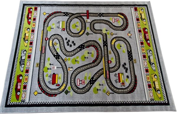HU Viacfarebný detský koberec Kids závodná dráha Rozmer: 60x100 cm