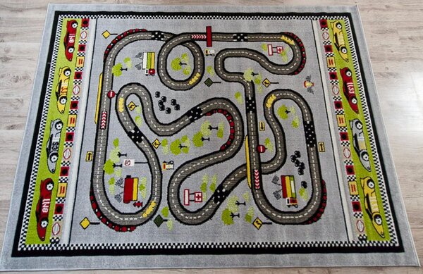 HU Viacfarebný detský koberec Kids závodná dráha Rozmer: 60x100 cm