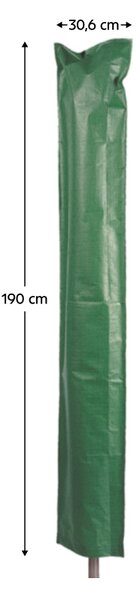 KONDELA Ochranný obal na záhradný slnečník, 30,6x190 cm, zelená, KAVER TYP 30